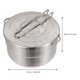 thumbnail image 4 of Olla de acero inoxidable para acampar al aire libre, olla portátil para cocinar alpinismo, 4 of 6