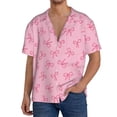 thumbnail image 3 of Fotbe Pink Bows print Short Sleeve Button Down Shirts for Men Casual Summer Beach Wrinkle Free Shirt-3X-Large, 3 of 7