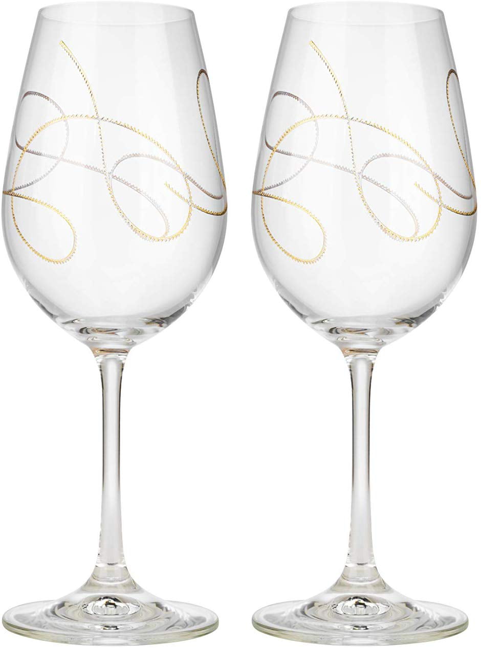 11oz Bohemia Crystal Wine Glass With To My Daughter Hearts Design in Gift Box 