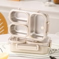 thumbnail image 2 of Youkk Kids Lunch Box Stainless Steel Bento Box 3 Compartments Easy To Clean Snacks Metal Bento Box green, 2 of 6