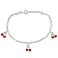 thumbnail image 1 of Miabella Cherry Charm Rolo Chain Bracelet in Sterling Silver, 1 of 5