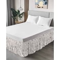 thumbnail image 4 of Spring Floral Wrap Around Bed Skirts for Queen Bed 16" Drop,Bed Skirt with Adjustable Elastic Belt Dust Ruffle Bed Valance for Bedroom Hotel Vintage Botanical Watercolor Elegant Bed Frame Cover, 4 of 7