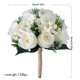 thumbnail image 2 of Wedding Artificial Ivory Rose Berries Bouquets with Green Leaves Holding Flowers, 2 of 5