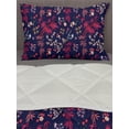 thumbnail image 3 of Leaves Comforter & Sham Bedding Set, Bamboo and Flowers Oriental Art Inspirations on Dark Indigo Toned Background, 3 pcs Duvet Set Microfiber Filling Quilt, 5 Sizes, Multicolor, by Ambesonne, 3 of 4