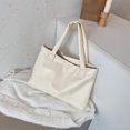 thumbnail image 3 of Bolso de mano sólido para mujer, bolsos de compras de hombro de PU a la moda de gran capacidad (blanco), 3 of 6