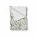 thumbnail image 2 of Feminine Soft Flannel Fleece Blanket, Vintage Shoes with Roses Butterflies Classic Rococo Wedding Themed Layout, Cozy Plush for Indoor and Outdoor Use, 60" x 80", Pale Pink and Blue, by Ambesonne, 2 of 6