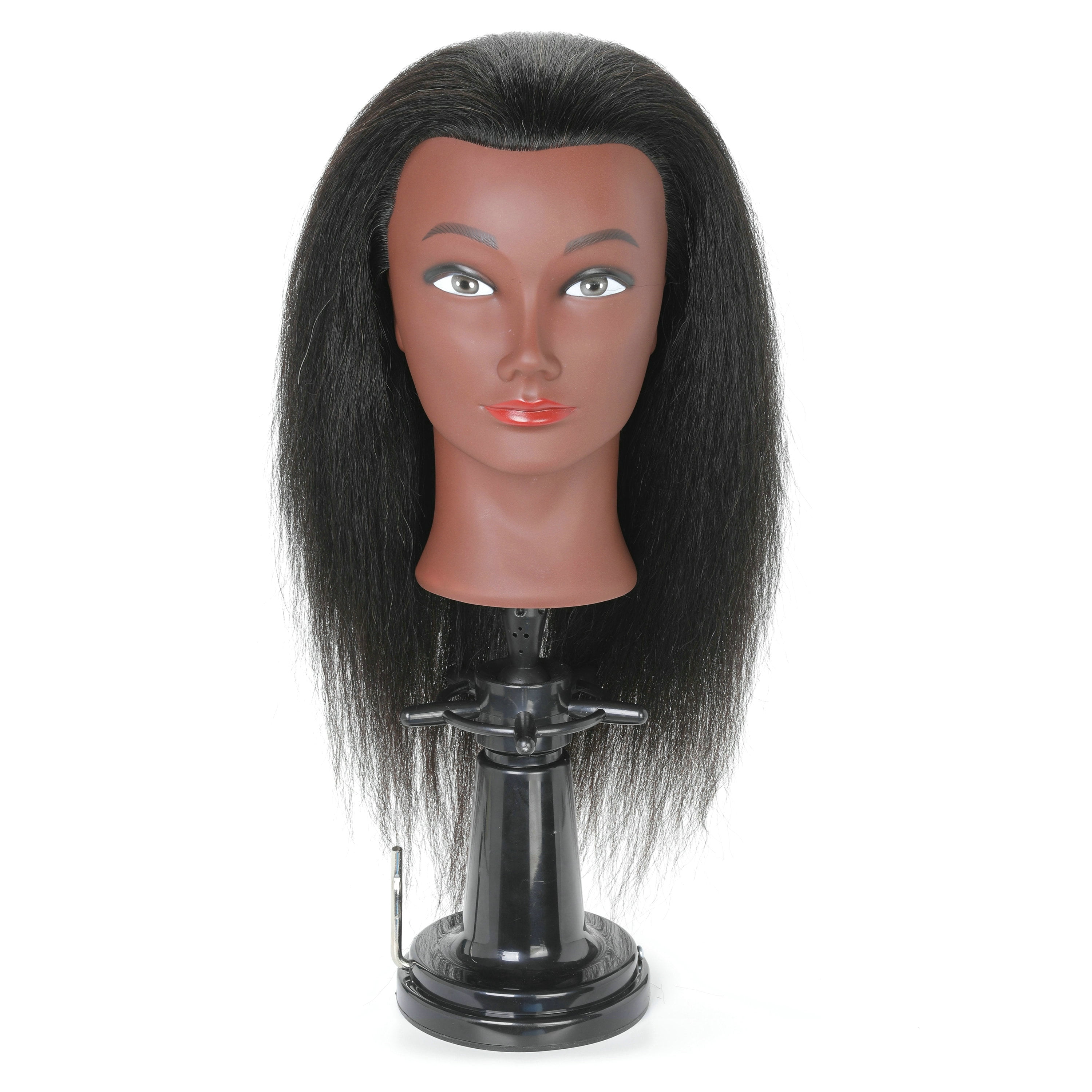 RYHAIR African American Mannequin Head 100% Human Hair for Practice Braiding Styling Cosmetology Barber Training with Stand