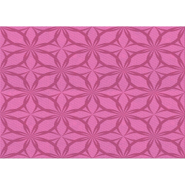 Ahgly Company Machine Washable Indoor Rectangle Transitional Deep Pink Area Rugs, 2' x 5'