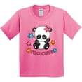 thumbnail image 3 of Inktastic Too Cute Baby Panda with Flowers Youth T-Shirt, 3 of 5