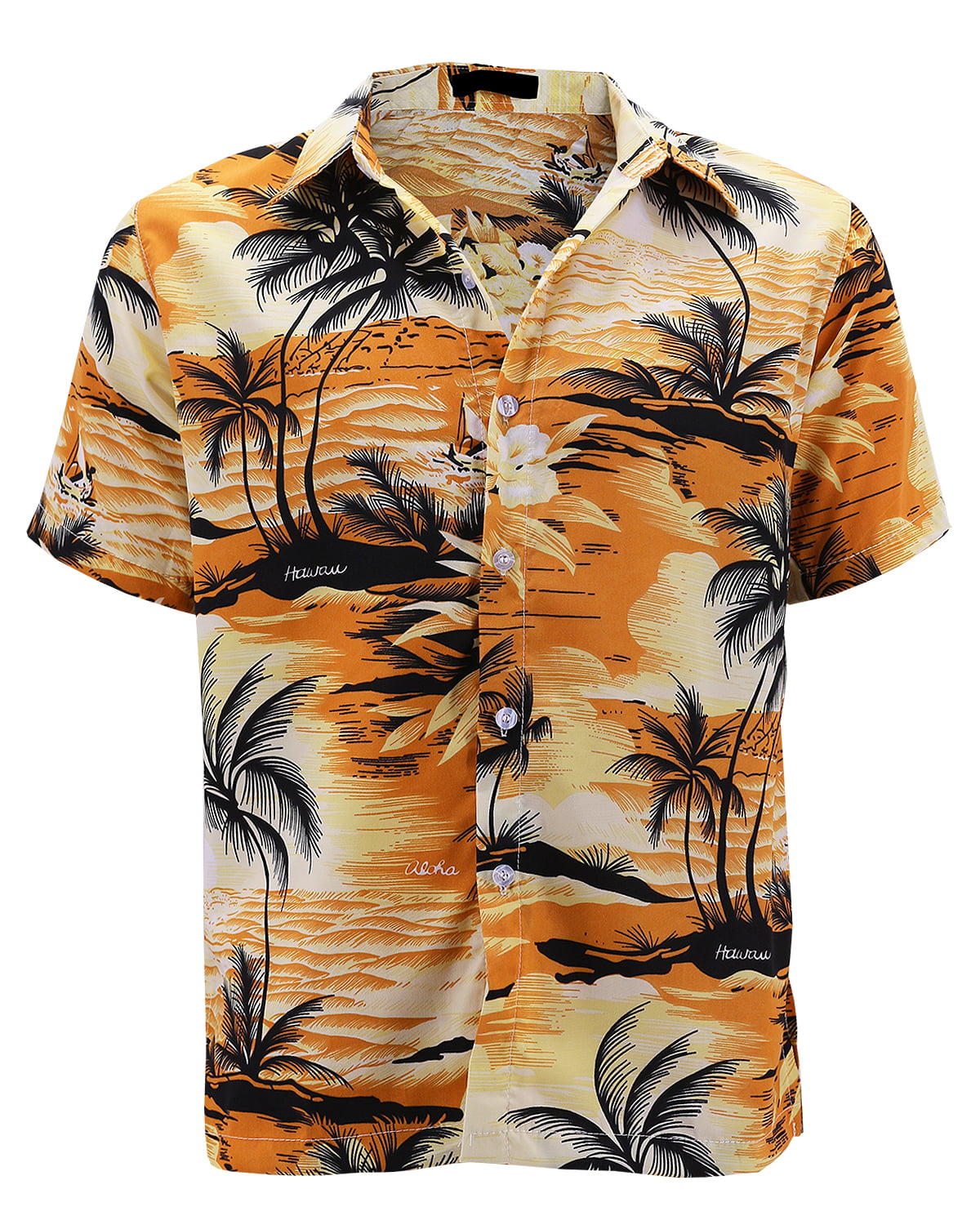 VKWEAR - Men's Hawaiian Tropical Luau Aloha Beach Party Button Up ...