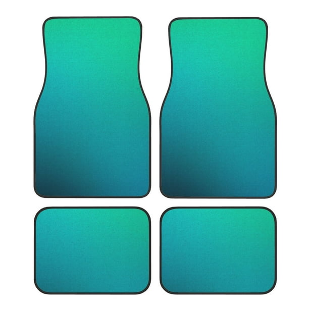 Fotbe Green Turquoise Teal Juego de 4 Tapetes para Auto con Estampado – Alfombrillas de Goma Reforzada, Diseño Antideslizante, Protección para Todo el Año – Vehículos, Autos, Camionetas y SUVs