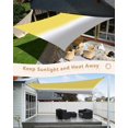 thumbnail image 5 of Sun Shade Sail 8'x10' Yellow and Grey Ombre Rectangle Sun Shade Sails Canopy Waterproof Gradient Gradual Color Outdoor Sunshades Sand UV Block Cover Shades Cloth for Patio Backyard Garden Deck Porch, 5 of 9