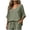 Army Green, variant on Womens 3/4 Sleeve V Neck Shirts Solid Color Side Slit Blouses High Low Loose Fit Tunic Tops Fall Casual Comfy Tops Beige M