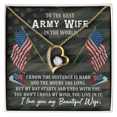 thumbnail image 4 of To My Wife Distance is Hard Army Wife Forever Necklace w Message Card, 4 of 7