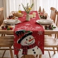 thumbnail image 2 of Smile Snowman Let It Snow Christmas Winter Red Table Runner 13 x 72 Inch, 2 of 6