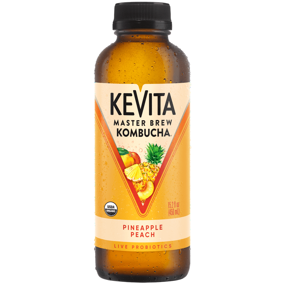 KeVita Pineapple Peach Master Brew Kombucha, 15.2 oz