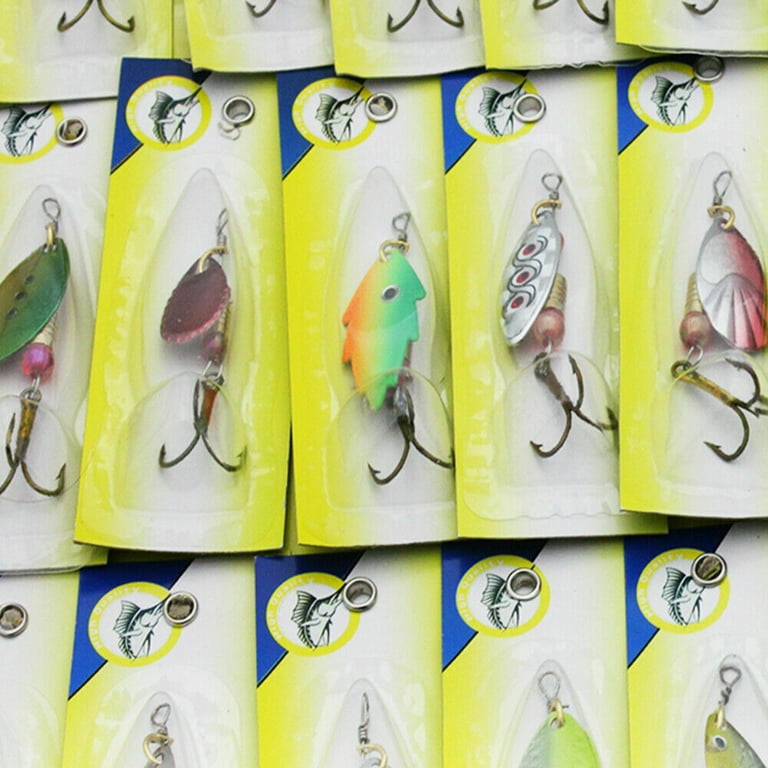 2z 30pcs Fishing Lures Metal Spinner Baits Bass Tackle Crankbait Trout Spoon Trout