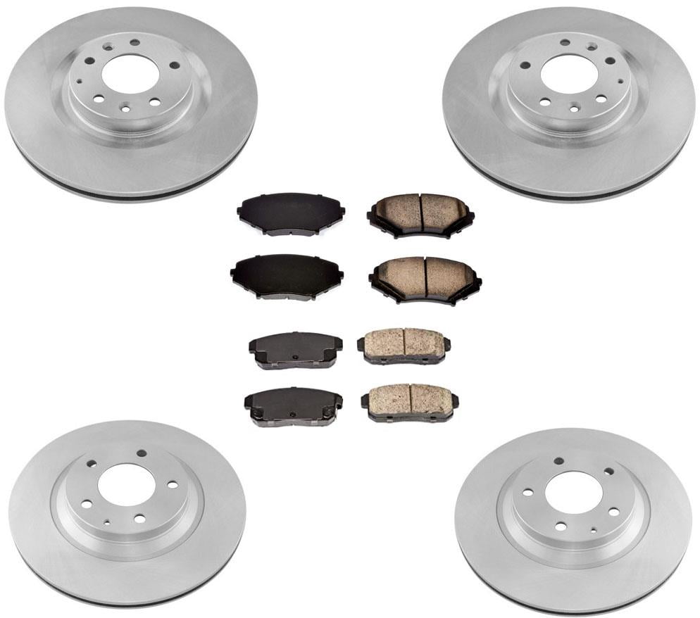 Front & Rear Disc Brake Rotors + Ceramic Brake Pads for Mazda RX8 2009