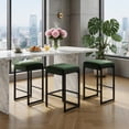 thumbnail image 5 of GVN 26 Inch Bar Stools Set of 2 Counter Height Chair with Faux Leather Upholstered Seat for Kitchen Island Dining Room Home Bar Furniture, Green, 5 of 8