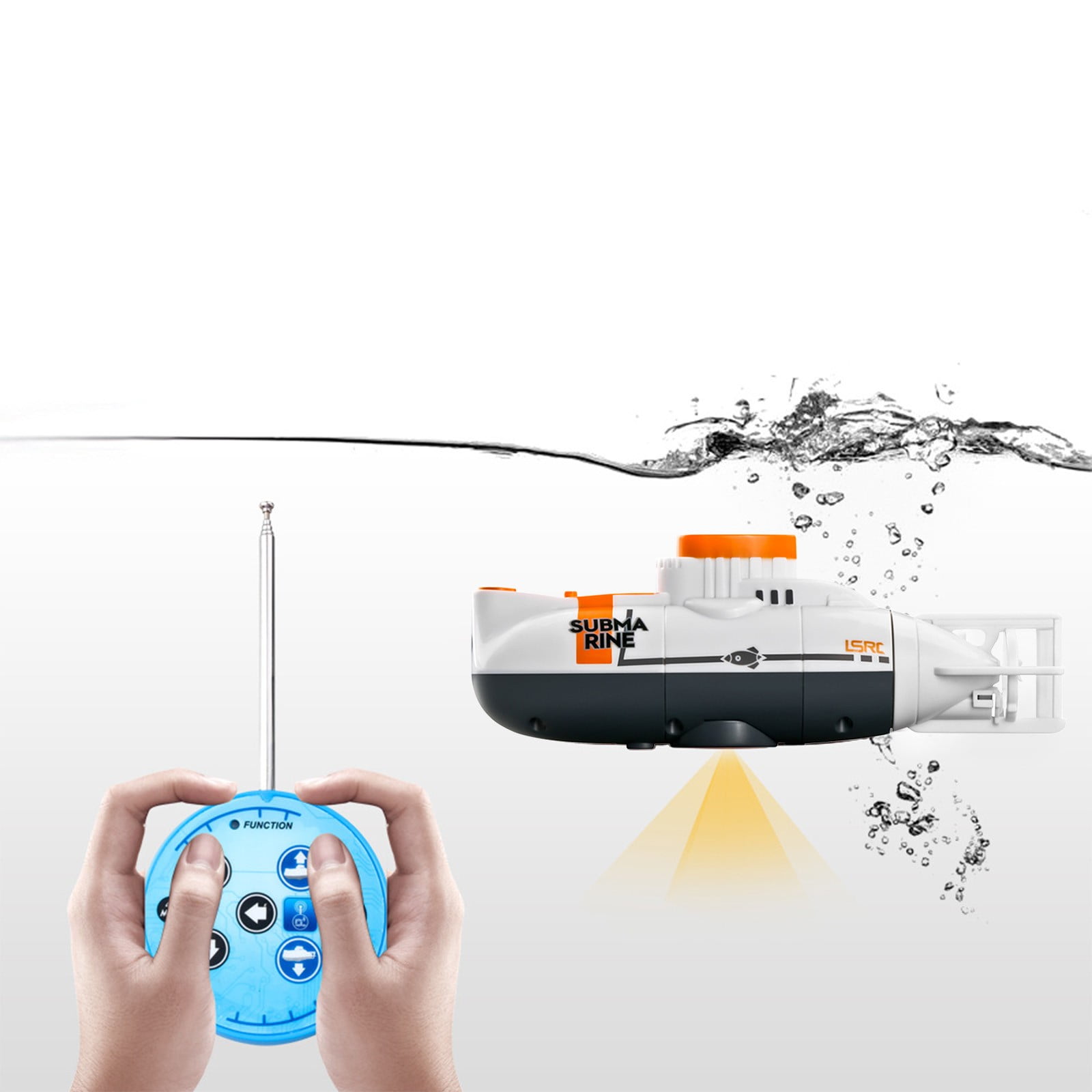Usbinx Life Toy Gift, Mini Remote-Controlled Underwater Boat Toy Rechargeable Submarine with Diving Capability for Teens 27.58in Depth