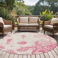 thumbnail image 5 of Vintage Starfish Round Living Room Rugs 6 ft, Coral Seahorse Shell Washable Area Rug with Non-Slip Sturdy Edge Binding Round Carpet for Kitchen Office Bedroom, 5 of 9