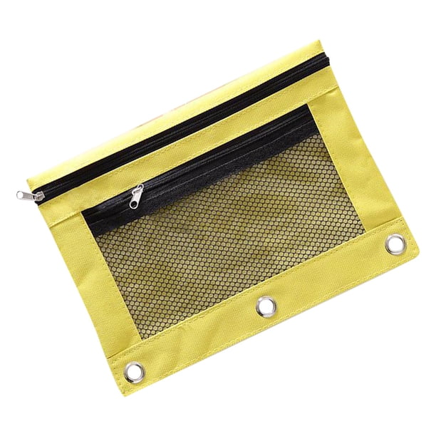 Bolsa de lápices con doble cremallera, bolsa de archivos de malla transparente, carpeta con cremallera, bolsa de lápices
