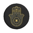 thumbnail image 2 of DouZhe Waterproof Spare Tire Cover, Fatima Evil Eye Hamsa Hand Prints Adjustable Wheel Covers Fit for Jeep Trailer RV SUV Car, 17 inch, 2 of 7