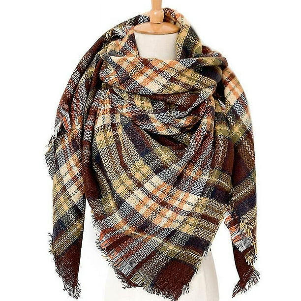 Bufanda y chal para mujer, bufandas de invierno para mujer, bufanda tipo manta, bufanda de tartán