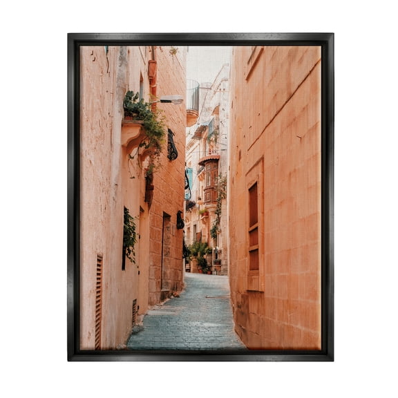Stupell Urban Alley Path Photography Town & City Photography Black Floater Framed Art Print Wall Art