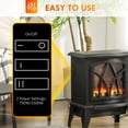 thumbnail image 4 of HOMCOM Electric Fireplace Heater, Fireplace Stove with Realistic LED Flames and Logs and Overheating Protection, 750W/1500W, Black, 4 of 9