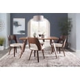 thumbnail image 4 of Lumisource Triad Mid-Century Modern Chair in Walnut Bamboo and Cream Faux Leather - Set of 2, 4 of 7