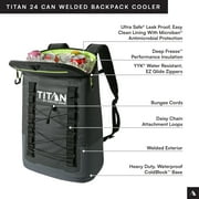 Titan by Arctic Zone 24 Can, 16 Quart Welded Cooler Backpack with Waterproof Exterior, Black