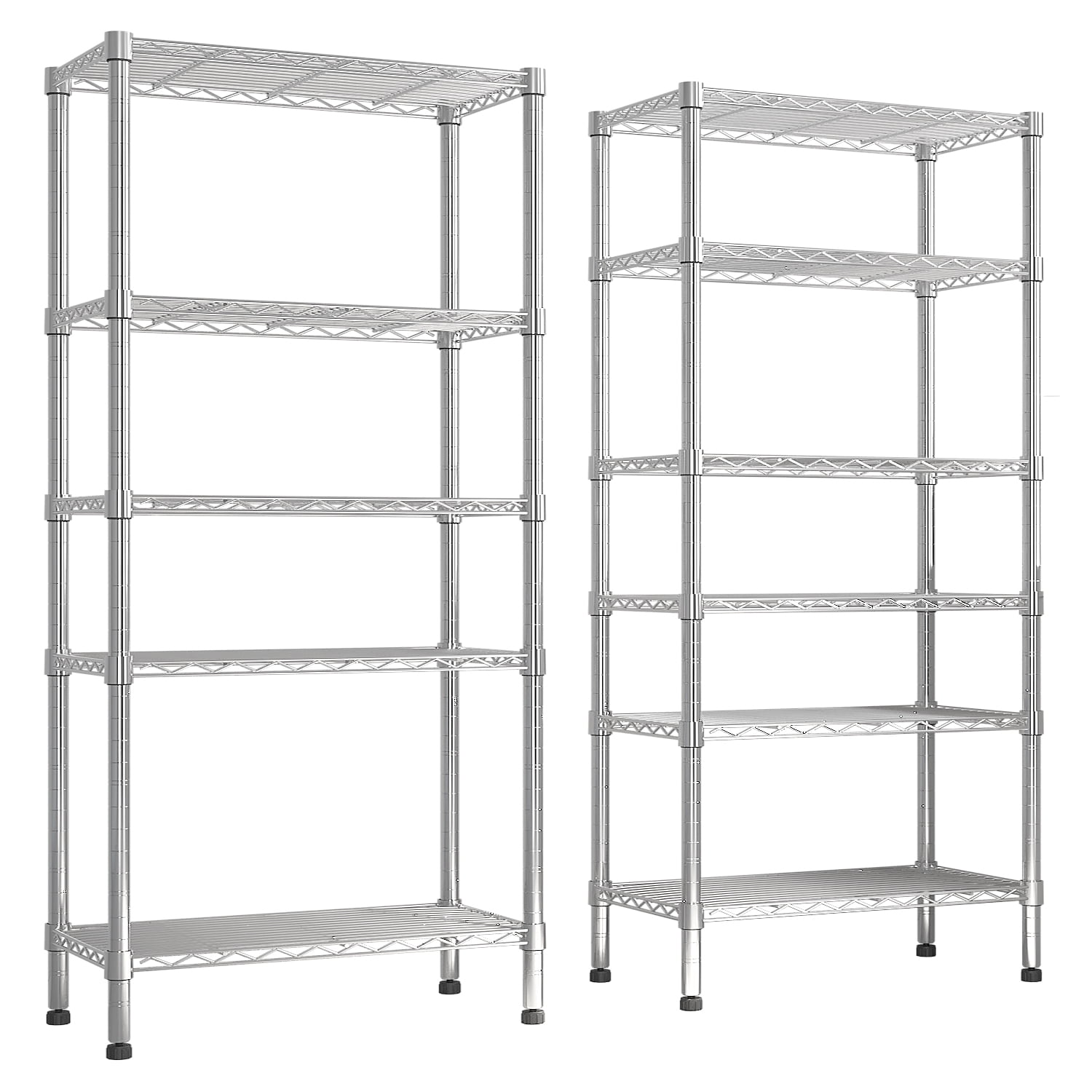Heavy Duty Wire Shelving Unit NSF Certified Carbon Steel Adjustable Storage Rack for Kitchen Garage Living Room Supermarket Warehouse Commercial Use