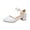 White, variant on Big Kids Girls Mary Jane Dress Shoes Pumps Low Heels Flower High School Prom Shoes Girl Sandals Size 2,Pink 3