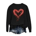 thumbnail image 3 of Zorckvet Plus Size Sweatshirts for Women Heart Graphic Valentine Shirts Pullover Crewneck Long Sleeve Womens Tops Fashion, 3 of 6