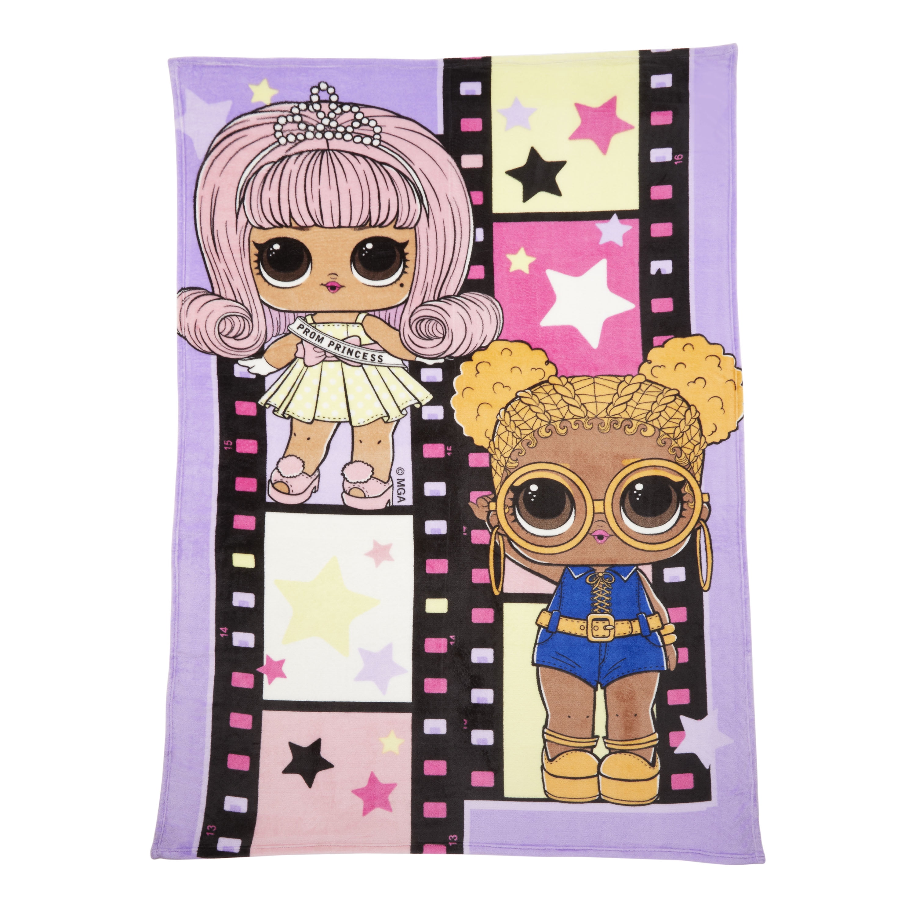 LOL Surprise Kids Plush Twin/Full Blanket, 62 x 90, Purple, MGA