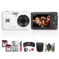 thumbnail image 1 of Kodak Pixpro FZ45 Digital Camera (White) Bundle Including: 2x 64 GB Memory Card, Rechargeable Batteries, Camera Case, Flexible Tripod, Card Reader, Card Wallet, Hand Strap, Full Cleaning Kit, 1 of 6