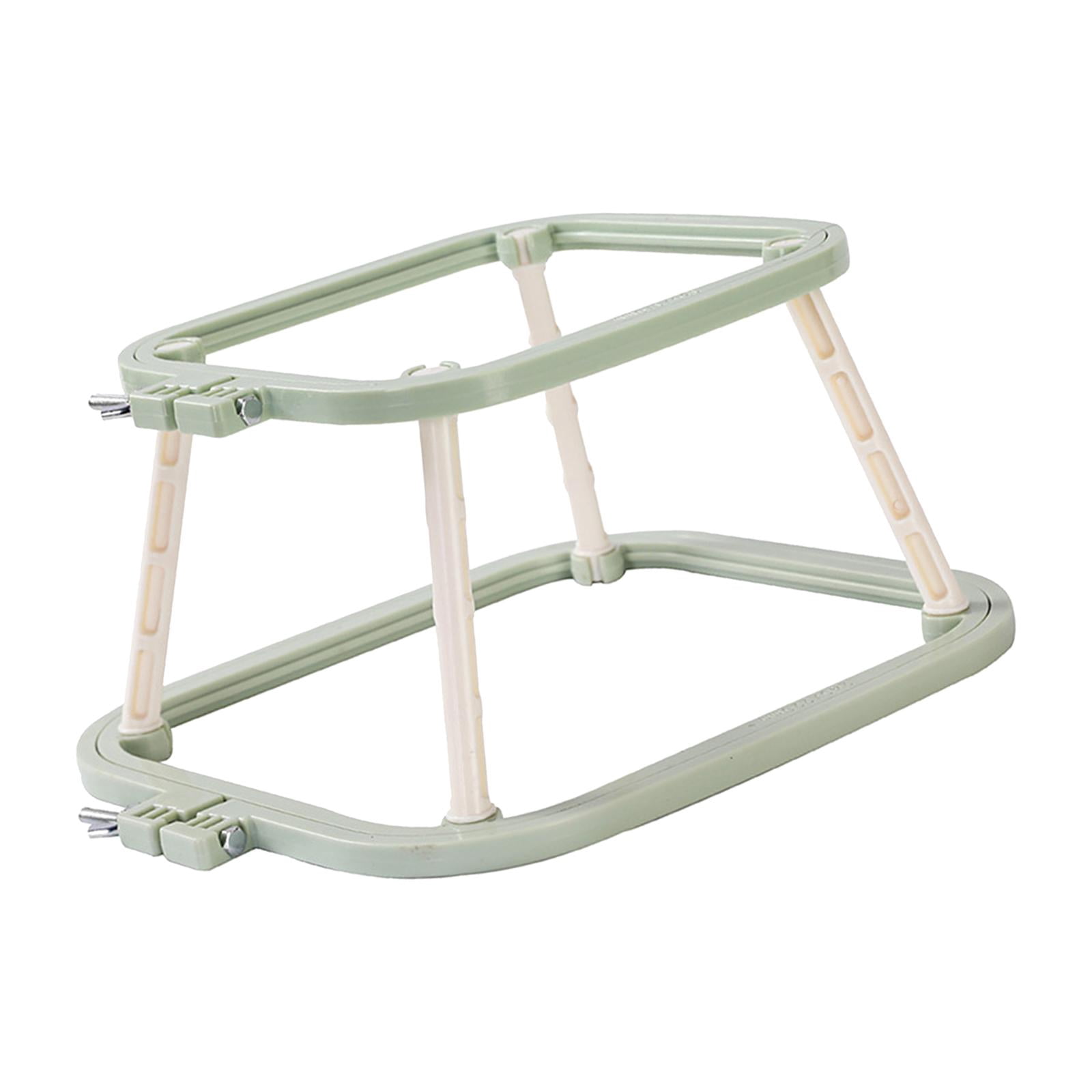 perfeclan Cross Stitch Rack Embroidery Frame Lap Stand Double Layer Art Crafts Stitching DIY Hands Embroidery Hoop Desktop green