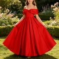 thumbnail image 6 of ATOGUTA Teen Girl Birthday Dresses Strapless Satin Homecoming School Dance Wedding Birthday Party Graduation Pageant Bridesmaid Red, Size 5T-14, 6 of 7