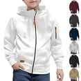 thumbnail image 6 of Boy Hoodie Sweatshirt Full Zip-Up Jacket Casual Loose Lightweight Coat Spring Fall Clothes with Pockets, 6 of 6