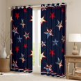 thumbnail image 2 of Manfei 3D Star Print Kitchen Curtains, Patriotic American Flag Black Out Curtains Pack of 2 (42x63 Each), Red White Blue Navy, 2 of 6