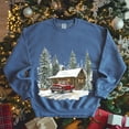 thumbnail image 2 of Cozy Winter Cabin Sweatshirt – Vintage Truck and Snowy Forest Scene, All Sizes & Colors, 2 of 2