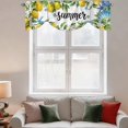 thumbnail image 3 of Summer Lemon Tie Up Valances Curtain, Adjustable Kitchen Watercolor Oceans Blue Shells Starfish Flower Farmhouse Valances for Windows Decor, Rod Pocket Short Curtains Set for Bedroom/Bathroom 60"x18", 3 of 9