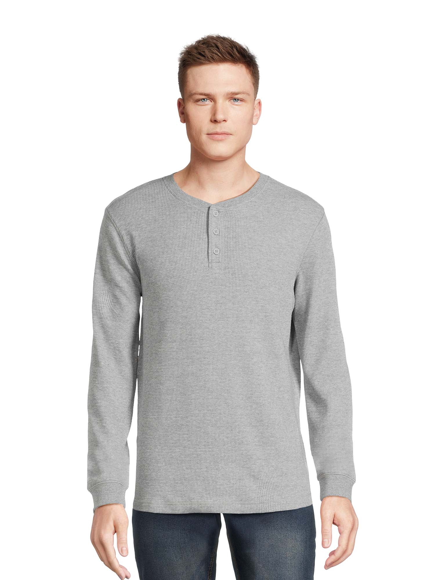 George Men's Long Sleeve Henley Shirt and Thermal Crewneck Tee, 2-Piece, Sizes XS-5XL