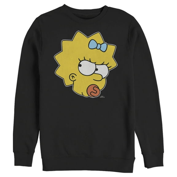 Men's The Simpsons Glaring Maggie  Sweatshirt Black 3X Large