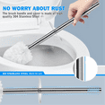 thumbnail image 2 of Toilet Brush and Holder, 2 Pack Toilet Brush with 304 Stainless Steel Long Handle, Toilet Bowl Brush Black, 2 of 6