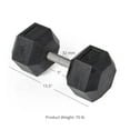 thumbnail image 7 of Titan Fitness 70 LB Pair Free Weights, Black Rubber Coated Hex Dumbbell, Straight Stainless Steel Handle, Strength Training, Full Body Workout, 7 of 7