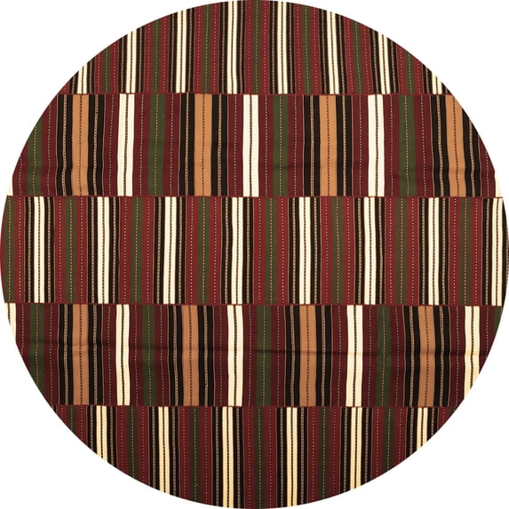 Ahgly Company Indoor Round Oriental Brown Traditional Area Rugs, 6' Round