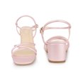 thumbnail image 5 of BLISSFUL STEP Edition Open Toe Slingback Block Heel Sandals for Women Bling Pink (Size 9.5), 5 of 6