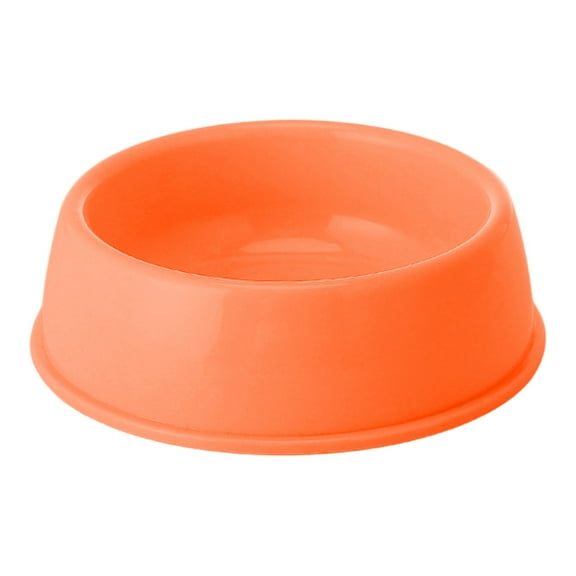 SLYNSHome Thickened Plastic Pet Bowl 7.20"x7.20"x2.13" Non-Slip Food Water Dish for Cats Dogs Safe Easy Clean - Orange